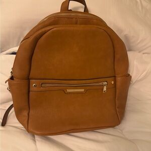 Poppy & Peonies Caramel Leather Bag